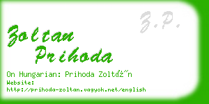 zoltan prihoda business card